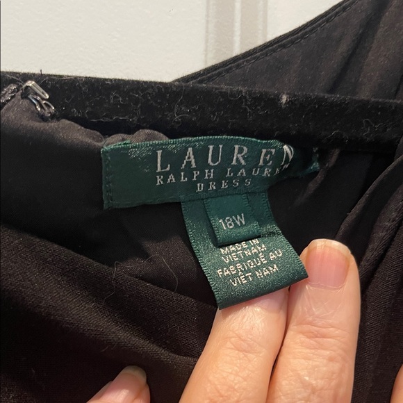 Lauren Ralph Lauren color block sheath dress with faux leather accent size 18W - Picture 4 of 6